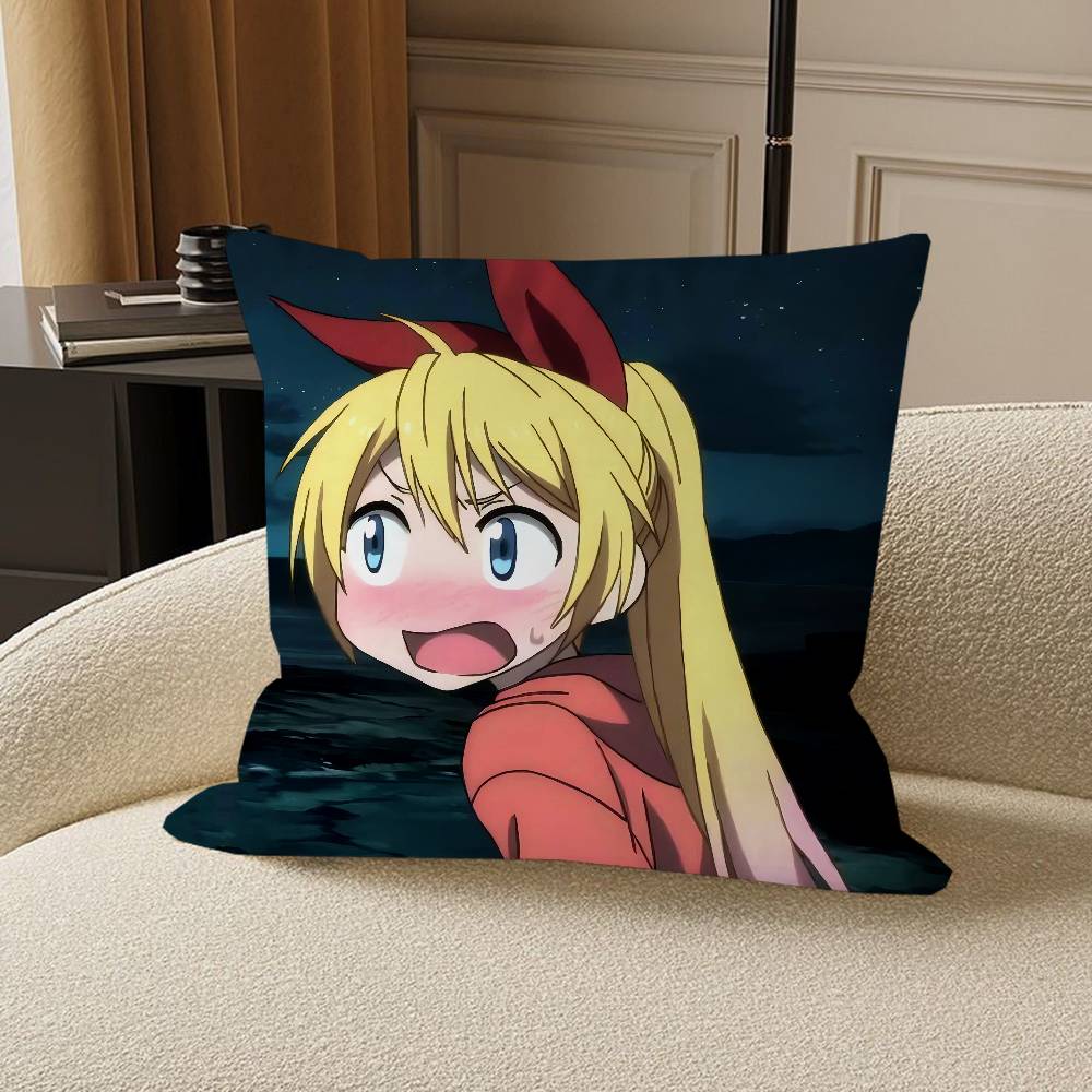 Anime K-Kirisaki-Chitoge Pillow Gift Home Office Decoration Bedroom Sofa Car Cushion Cover Case 45x45