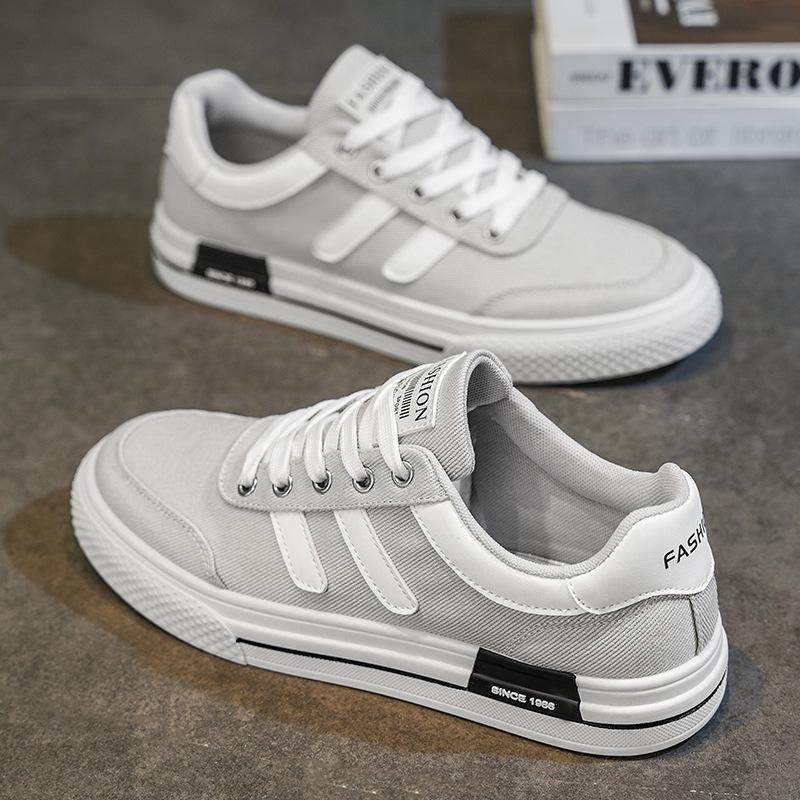 Men's Shoes 2025 Spring New Korean Version Versatile Breathable Men's Canvas Shoes Low-top Student Sports Flat Casual Shoes