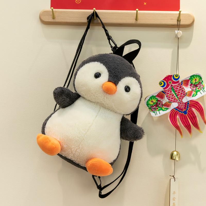 Cartoon Hat Penguin Plush Toy Ski Resort Event Gift Scarf Penguin Children Creative Backpack