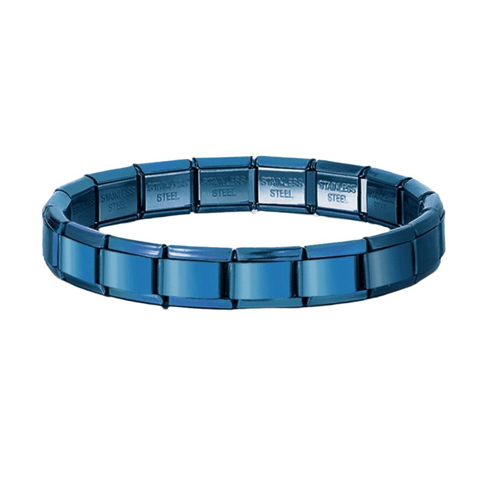 Stretchable Italian Chain Link Bracelet Square 9mm Modular Stainless Steel Bracelet Jewelry Making HipHop Elastic Hand Chain