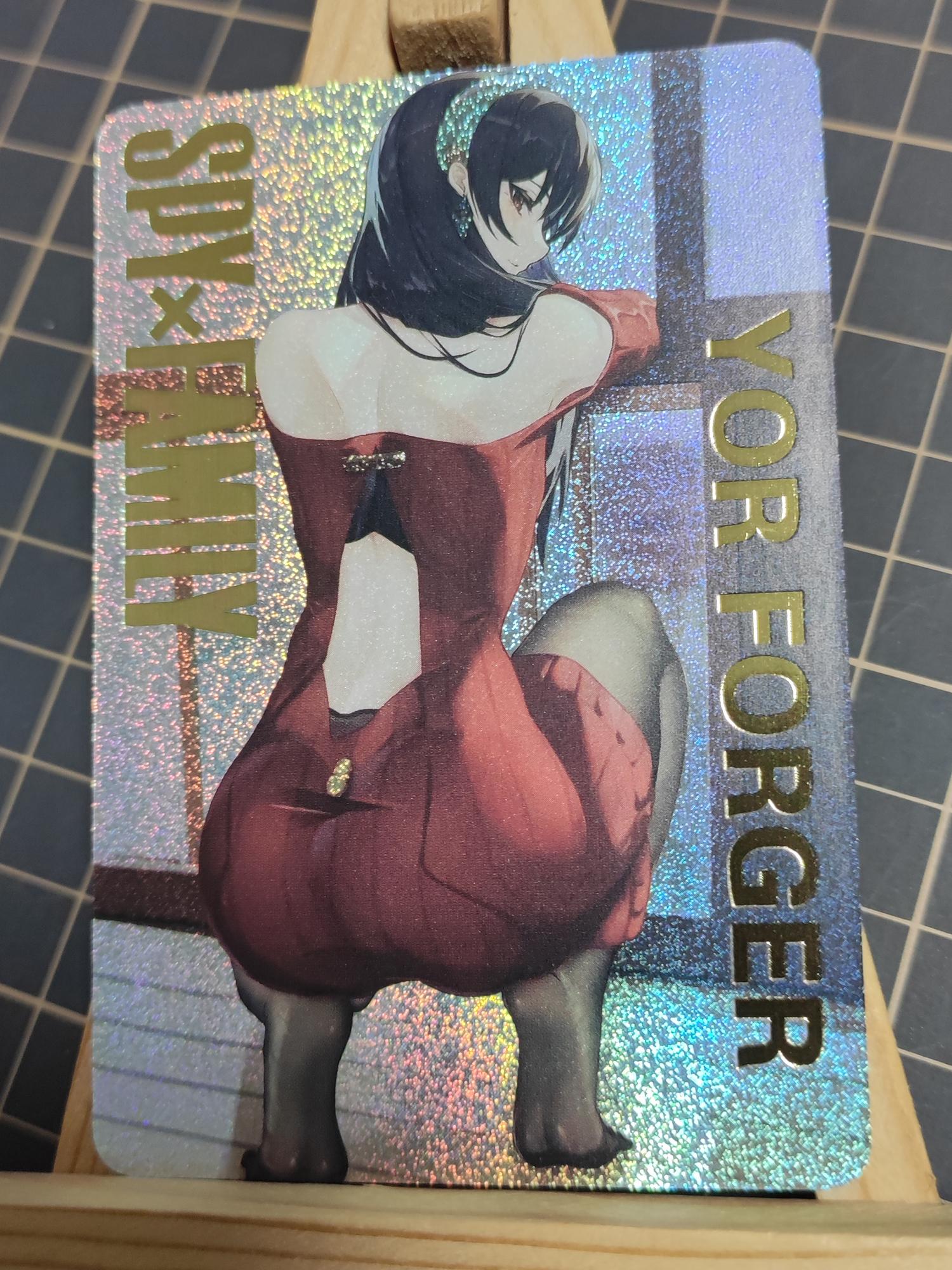 

Diy SPY×FAMILY Yor Forger Self-made Card Gilding Flash Cards The Folded Light Sparkles. Starlight Flashes Anime Toy Gift Cartoon