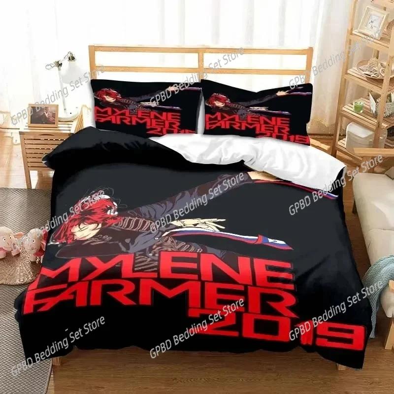 Singer Mylene Farmer Bedding Set 3D Printed Suitable For Bedroom Duvet Cover Set With Pillowcases Kids Home Textile