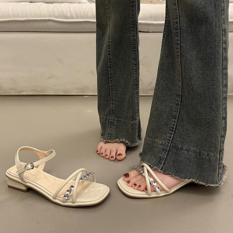 Beautiful Temperament Thick Heel Sandals Women's Summer Wear High-end New Small Heels