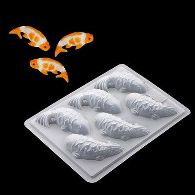 1Pc 6 Furos Peixe Carpa Silicone Bolo Moldes 3D Sabão Fazendo Molde Diy Ferramentas De Cozimento