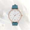 Fieldwork Women's Analog Watch with Silicone Strap, Flower Embossed Rose Pattern, Saile Green, JN043-4