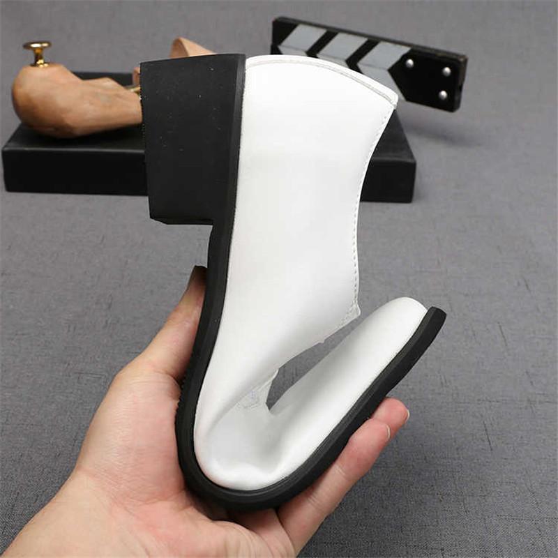 Fashion New Luxury Classic Men Black White Zipper Design Casual Shoes Male Flats Loafers Homecoming Wedding Dress Prom Zapatillas Hombre