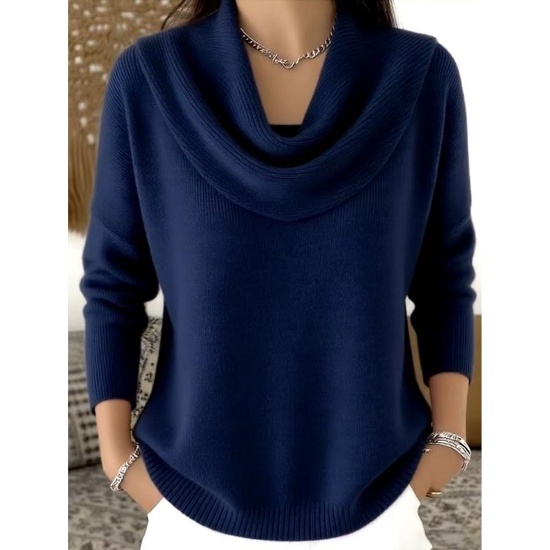 HNXC Round Beads Shining Casual Loose Knit Sweater for Autumn and Winter Tops