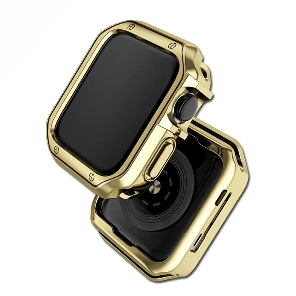

TPU Bumper Screen Protector Case For Apple Watch ultra 2 49mm 46mm 42mm iWatch series 10 9 8 7 6 5 4 3 Se Cover 44mm 40mm 38mm ultra 1 2 49mm золотой