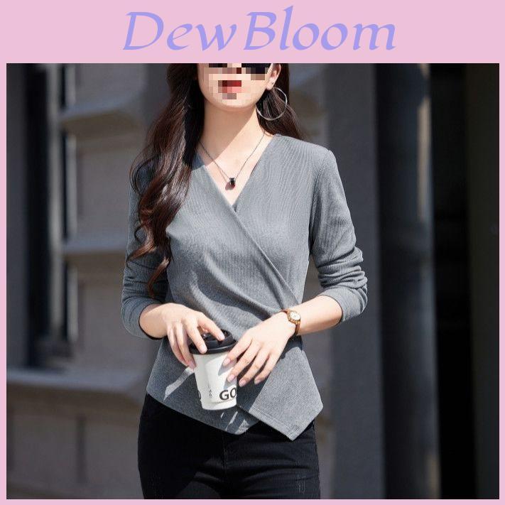 T Shirt Spring Fall Oversize V Neck With Embroidery For Private Style Fashion