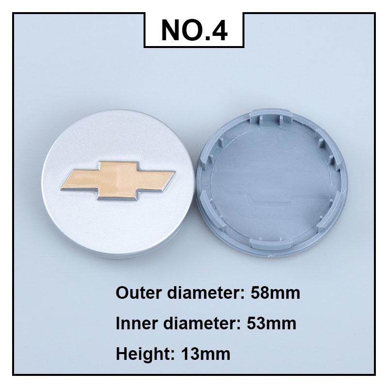 4PCS Car Wheel Center Covers Hub Caps Badge for Chevrolet Malibu AVEO Corvette CRUZE EQUINOx IMPALA LACETTI TRAX ORLANDO Sail