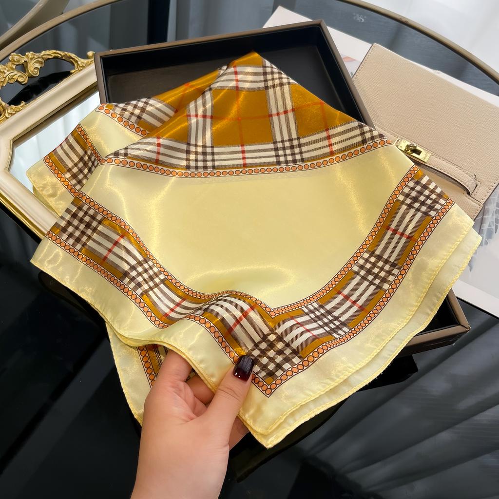 Beach Sunscreen Kerchief Luxury Design Square Scarves Women Popular 60X60CM Silk Hijab