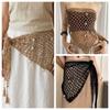 Knitted Triangle Hip Scarf Solid Color Waist Belt Korean Style Crochet Short Skirt Wrap  Festival