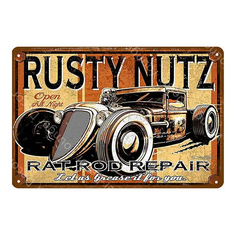 Amerikanischer Oldtimer Truck Vintage Poster Metallschilder Blechplakette Für Pub Bar Club Garage Heimdekor Wandkunst Malerei YJ123