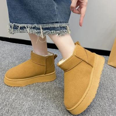 2024 Novas Botas de Neve Femininas Clássicas e Engrossadas e Quentes Botas de Cano Curto Femininas Sapatos Femininos de Inverno Botas Chunky Mujer