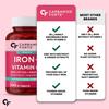 Carbamide Forte Iron Supplement Tablets for Women & Men with Folic Acid, Vitamin C, B12, Zinc – 100 Veg Tablets
