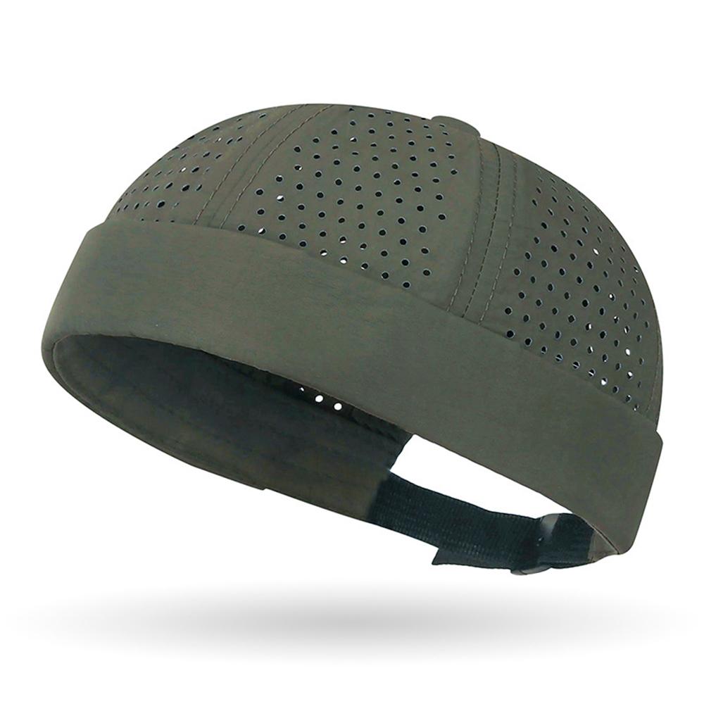 Mesh Breathable Brimless Hat Summer Ultra-Light Quick-Dry Docker Caps Adjustable Beanies Hat Men Hip Hop Hat Landlord Cap