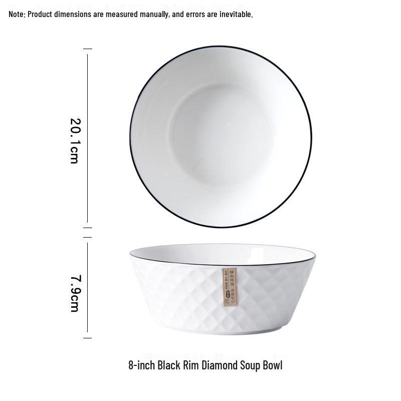 Nordic Style 45-Piece Tableware Set: Plates, Rice Bowls, Diamond Soup Bowls, and Fish Plates for 10 People