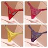 Damen Spitze G-String Tanga Unsichtbar Bikinihöschen Unterwäsche Niedrige Taille Tanga T-Rücken Lingerie Gelb XL