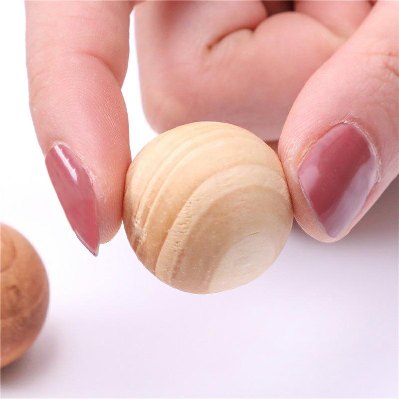 10Pcs wooden block wooden strip wardrobe mothballs wooden beads wooden ball wardrobe deodorant ball
