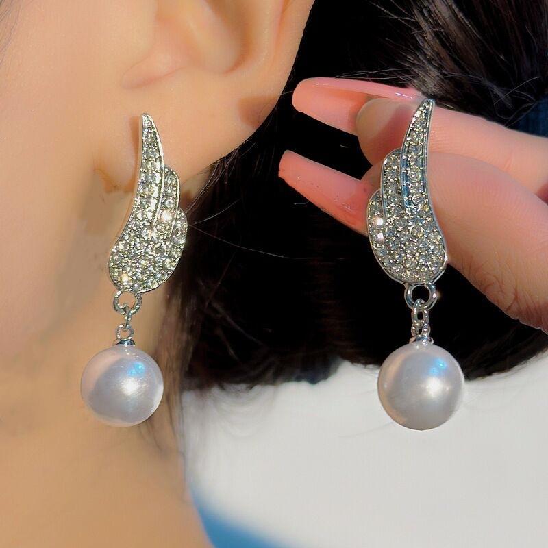 925 Silver Needle Geometric Pearl Earrings For Women Fashion Earrings Flowing Tassel Earrings Elegant Jewelry