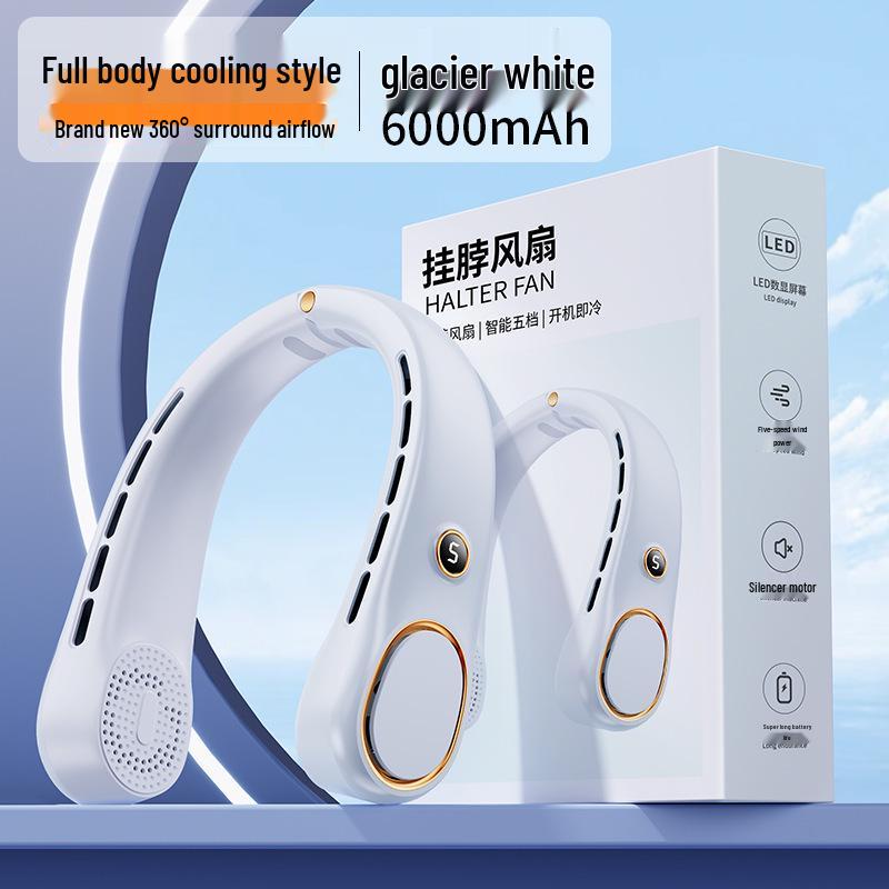 Portable Neck-Hanging Bladeless Fan: USB Rechargeable, Silent Cooling for Outdoor Use