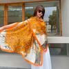 New Style of Beautiful Brocade Imitation Silk Soft Touch Photo Travel Scarf for Women Peacock Scarf with Larger and Thin