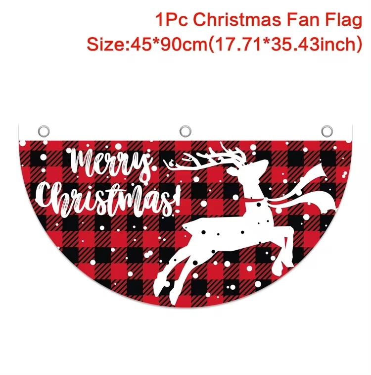 Christmas Fan-shaped Flag Banner Christmas Decor for Home 2026 Christmas Ornament Xmas Navidad Natal Noel Gifts New Year 2026