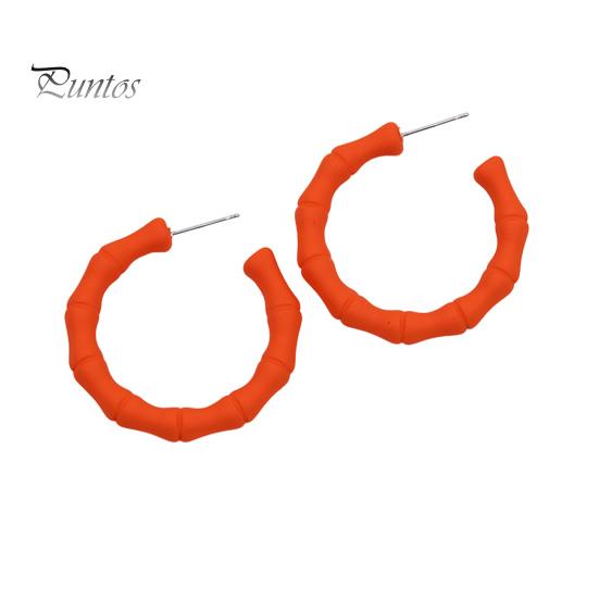 1 Pair Women Single Hoop Earrings Fashion Sweet Style Candy-Colored Acrylic Circle Earrings Holiday Party Dress Ear Jewelry Accessories Birthday