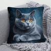 1 шт. Наволочка для подушки с изображением британской короткошерстной кошки, подходит для декора дома, дивана, спальни и офиса - Наволочка для подушки с мордочкой британской короткошерстной кошки, Мягкий полиэстер Плюс