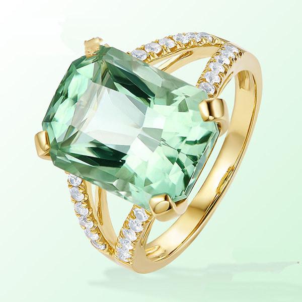 Rings Green Vintage Crystal Fashion Retro Jewelry For Women Gifts
