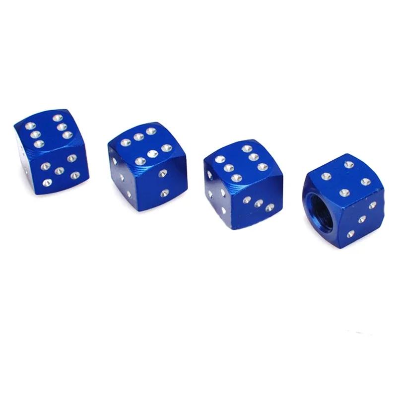 4 Pcs Aluminum Alloy Tire Wheel Valve Caps Motorcycle Bicycle Parts Purple Dice Tubeless Tyre Valve Dust Stem Cap Accessories