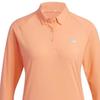 adidas Solid Color Casual Long Sleeve Polo Shirt Women Tops Orange HT0044