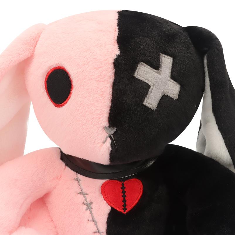 25CM Halloween Stuffed Animal Color Mosaic Reborn Rabbit Cartoon Soft Model for Boys and Girls Christmas Gifts