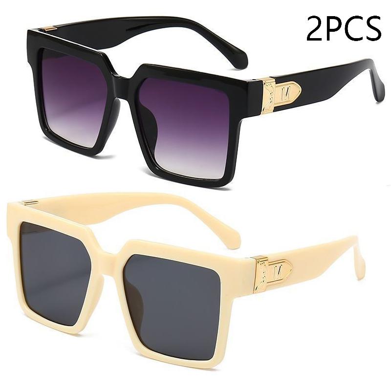 New Luxury Brand Designer Square Oversized Sunglasses Men Women Fashion Thick Frame Glasses Mens UV400 Male Celebrity