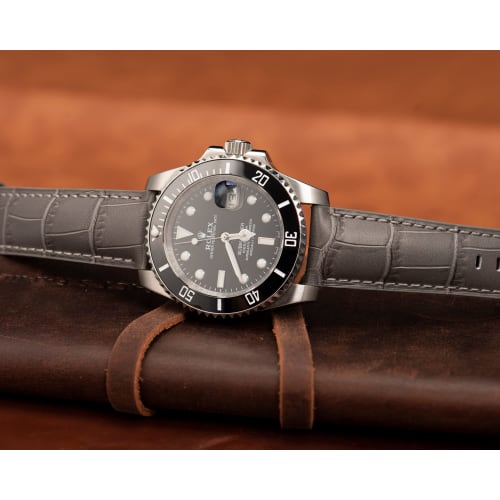 OTTOODY Watch Band, Elegant Genuine Leather Watch Band with Crocodile Pattern, 18mm, 20mm, 21mm, 22mm, Replacement Strap, Quick Release, No Tools Requ