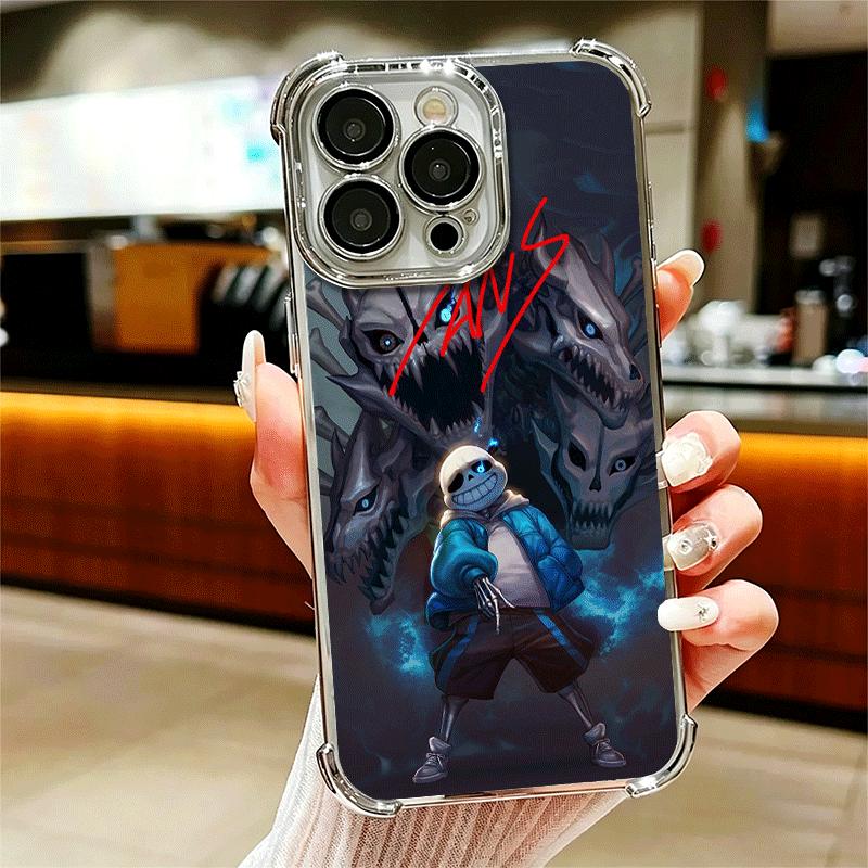 U-Undertale S-Sans Plating Phone Case For Iphone 16 17 Pro Max Air 16E 14 15 Plus 12 13 Mini Anti-Fall Airabag Cover