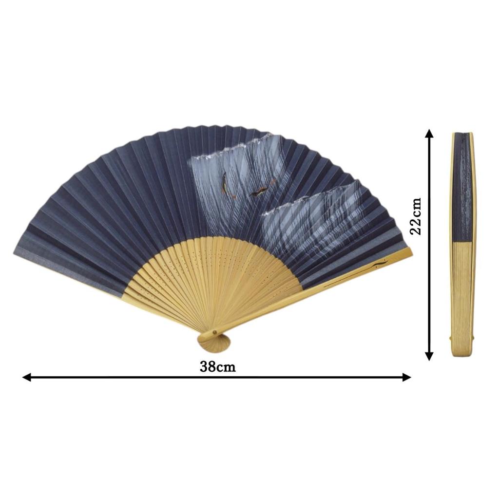 Ayu for made in paper handcrafted by traditional Japanese Kyoto-style fan, design, men, Japan, Kyoto, men's fan, double-sided, artisans, pattern.