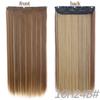 MERISIHAIR Women Fashion Long Straight Synthetic Fiber Hair Extensions 5 Clips Invisible Hairpiece for Daily Wear