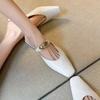 2025 Square Head Bag Head Cool Slippers Women's Summer Wear Thick Heel Half Drag Summer Sandals Single Shoes Muller Shoes Without Heel