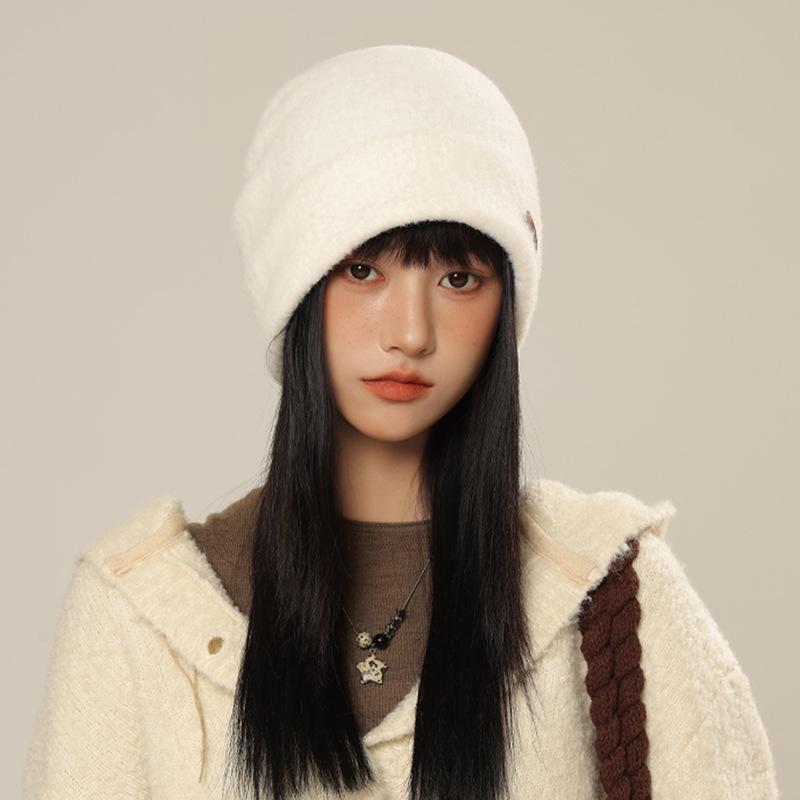 Korean Style Women's Warm Slouchy Beanie: Windproof Ear Protection for Autumn/Winter, Maternity-Friendly