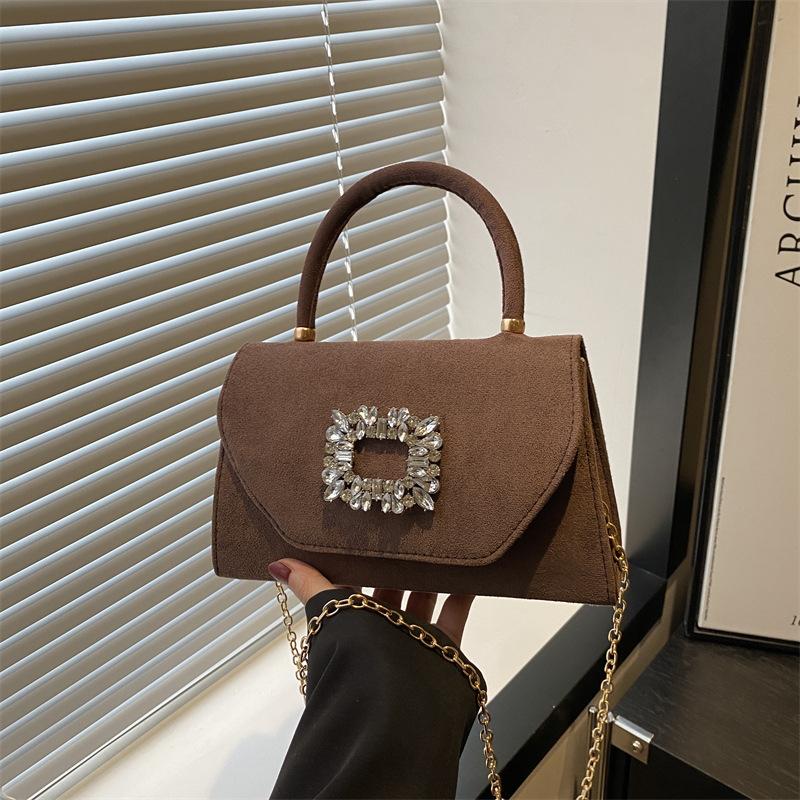 

Модная наплечная сумка-мессенджер новый нишевый дизайн универсальный темперамент простая атмосфера маленькая квадратная сумка коричневый