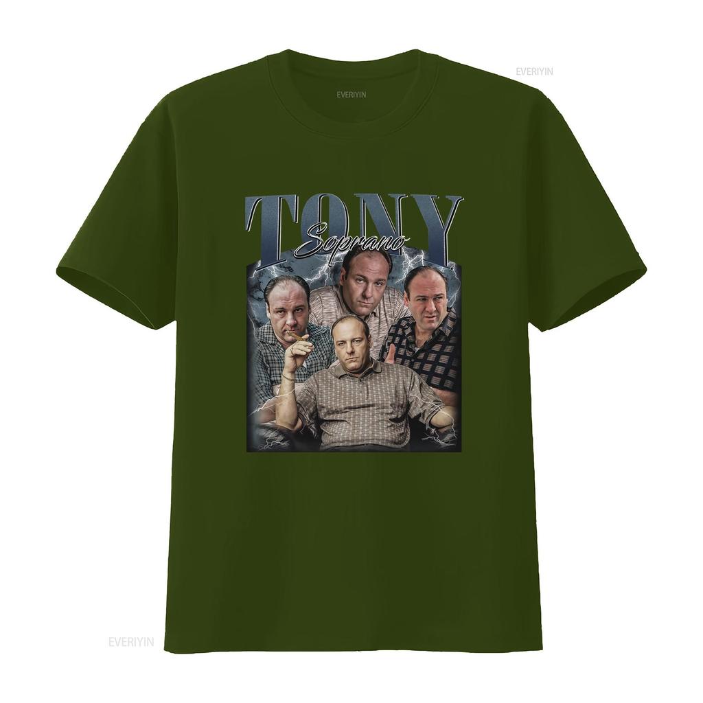 Vintage Retro Tony Soprano Classic Gangster Character Print Streetwear Casual T Shirt vintage Washed streetwear Unisex