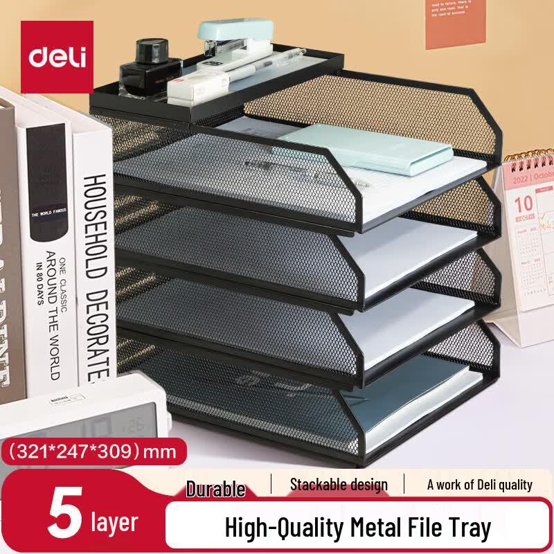 Deli Stackable 5-Tier Metal File Holder