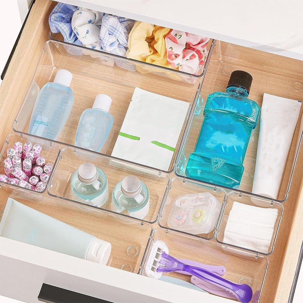 Compartment Clear Makeup Boxs Transparent Desktop Drawer Box Cabinet Storage Drawer  Countertop