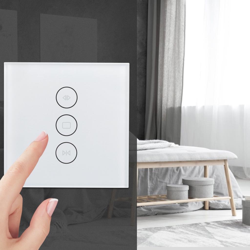 Smart WiFi Curtain Touch Panel Timer APP Voice Control for Home for EU Plug 110‑240V