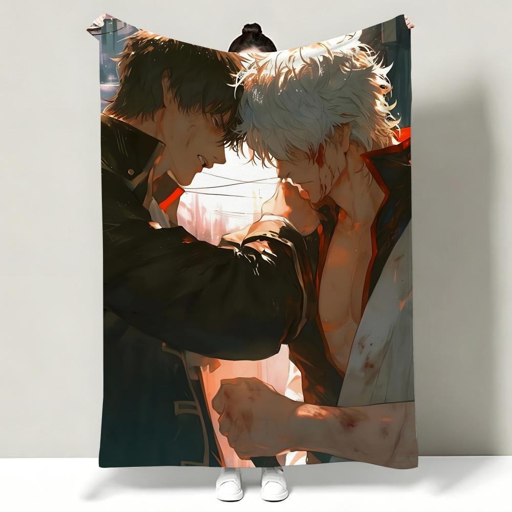 Anime G-Gintama Throw Soft Warm Flannel Throw Blanket, Multi-use for Sofa Bed Office Nap