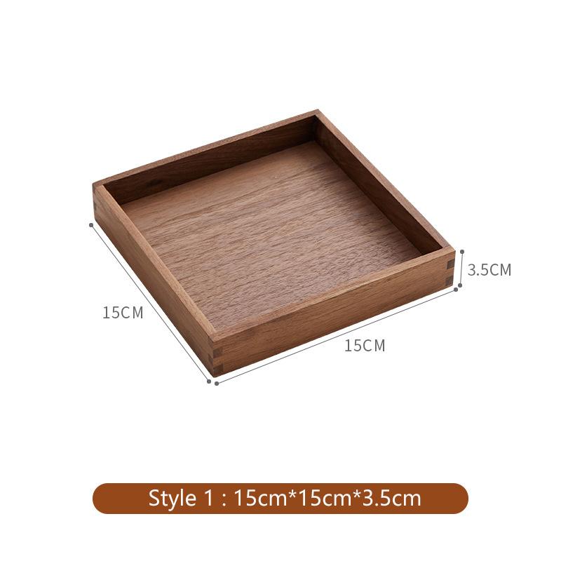 HeMu Solid Wood Entrance Desk Miscellaneous Coffee Table Office Key Storage Box Jewelry Cosmetics Stationery Sorting Box Tray