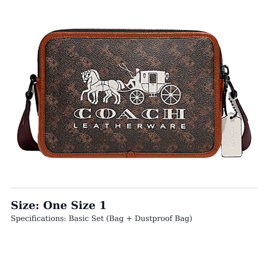 Coach Charter Artificial Leather Camera Bag, Shoulder Bag, Crossbody Bag Medium Men's Dark Brown C8445-JITX0