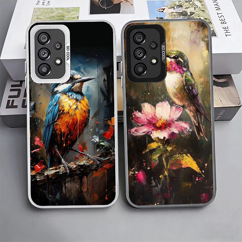 Bird Oil Painting Style Shockproof Phone Case for Samsung A17 A16 A15 A14 A37 A57 A36 A56 A26 A35 A55 A25 A34 A54 A24 A13 A23 A3