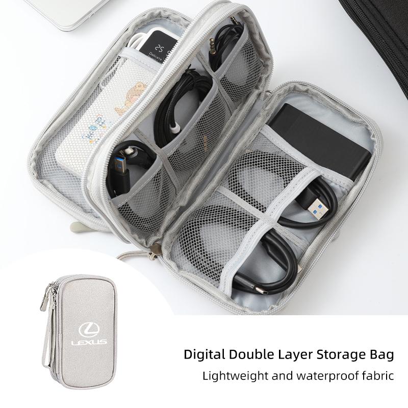 Car Cable Bag Portable Digital Storage Pouch Car Accessories For Lexus CT200h ES250 ES300h IS250 IS200 GS300 GS460 GX470 LS400 L